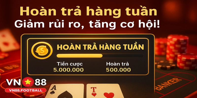 Tận hưởng hoàn trả hàng tuần tại VN88 để giảm rủi ro!